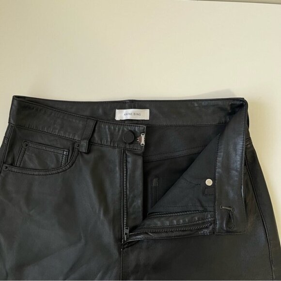 ANINE BING CONNOR GENUINE LEATHER PANT IN BLACK SIZE XS - Picture 10 of 16
